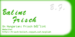 balint frisch business card